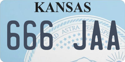 KS license plate 666JAA