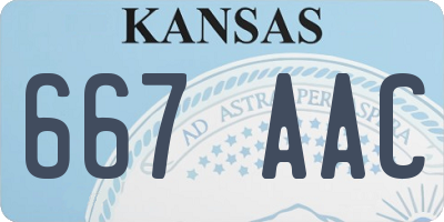 KS license plate 667AAC