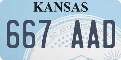 KS license plate 667AAD
