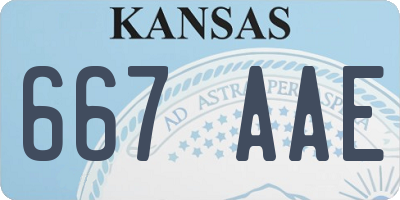 KS license plate 667AAE