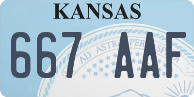 KS license plate 667AAF