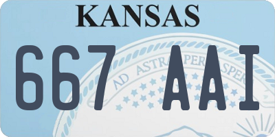 KS license plate 667AAI