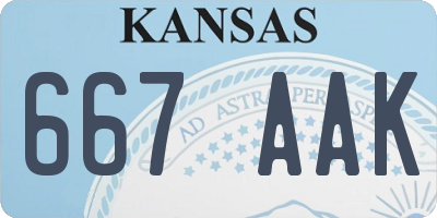 KS license plate 667AAK