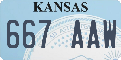 KS license plate 667AAW