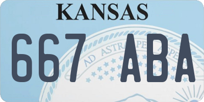 KS license plate 667ABA