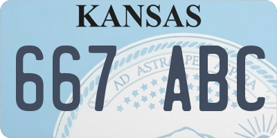 KS license plate 667ABC