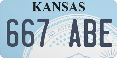 KS license plate 667ABE