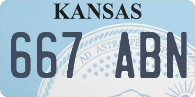 KS license plate 667ABN