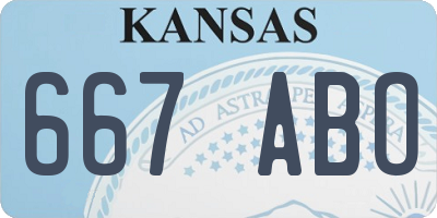 KS license plate 667ABO