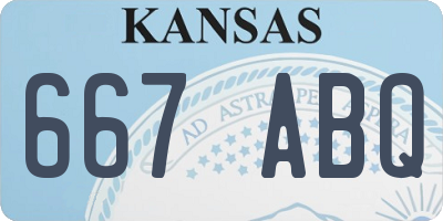 KS license plate 667ABQ