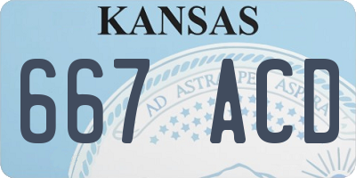 KS license plate 667ACD