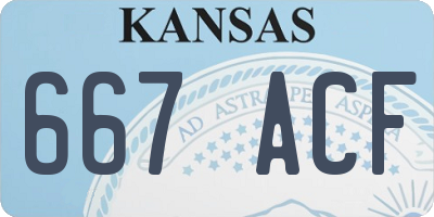 KS license plate 667ACF
