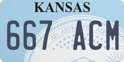 KS license plate 667ACM
