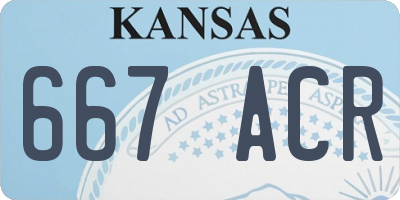 KS license plate 667ACR