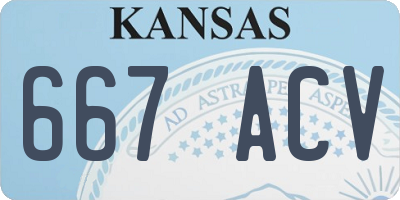 KS license plate 667ACV
