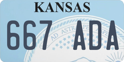KS license plate 667ADA