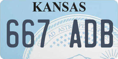 KS license plate 667ADB