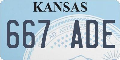 KS license plate 667ADE