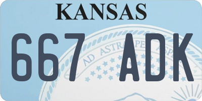 KS license plate 667ADK