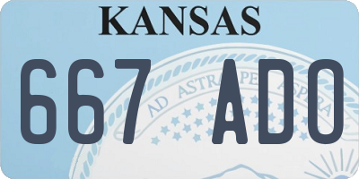 KS license plate 667ADO