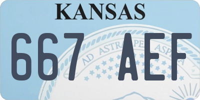 KS license plate 667AEF