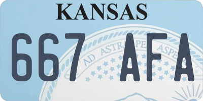 KS license plate 667AFA