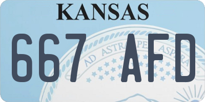 KS license plate 667AFD
