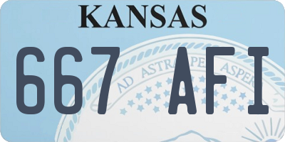 KS license plate 667AFI