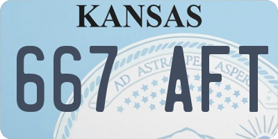 KS license plate 667AFT