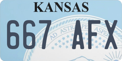 KS license plate 667AFX