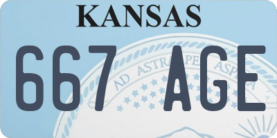 KS license plate 667AGE