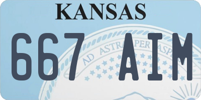 KS license plate 667AIM