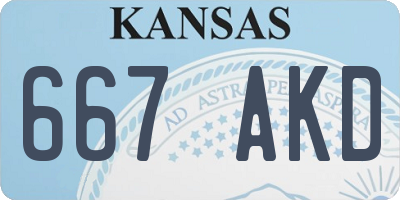 KS license plate 667AKD