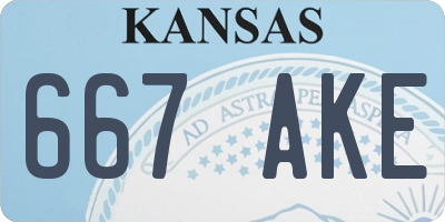 KS license plate 667AKE