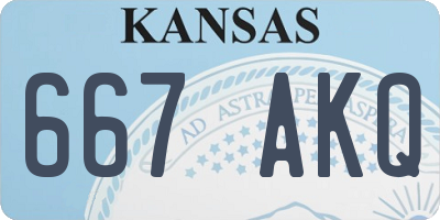 KS license plate 667AKQ