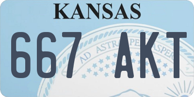 KS license plate 667AKT