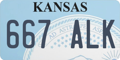 KS license plate 667ALK