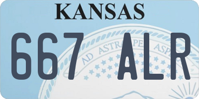 KS license plate 667ALR