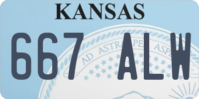 KS license plate 667ALW