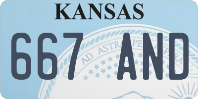 KS license plate 667AND