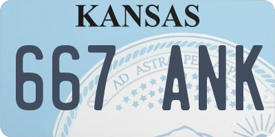 KS license plate 667ANK