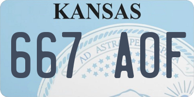 KS license plate 667AOF