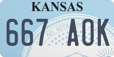 KS license plate 667AOK