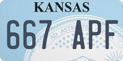 KS license plate 667APF