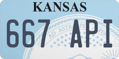KS license plate 667API