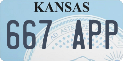 KS license plate 667APP