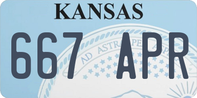 KS license plate 667APR