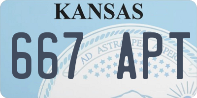 KS license plate 667APT