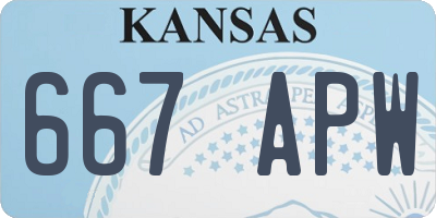 KS license plate 667APW