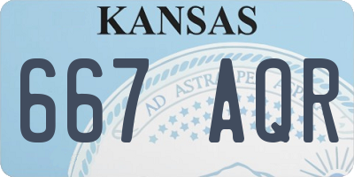 KS license plate 667AQR